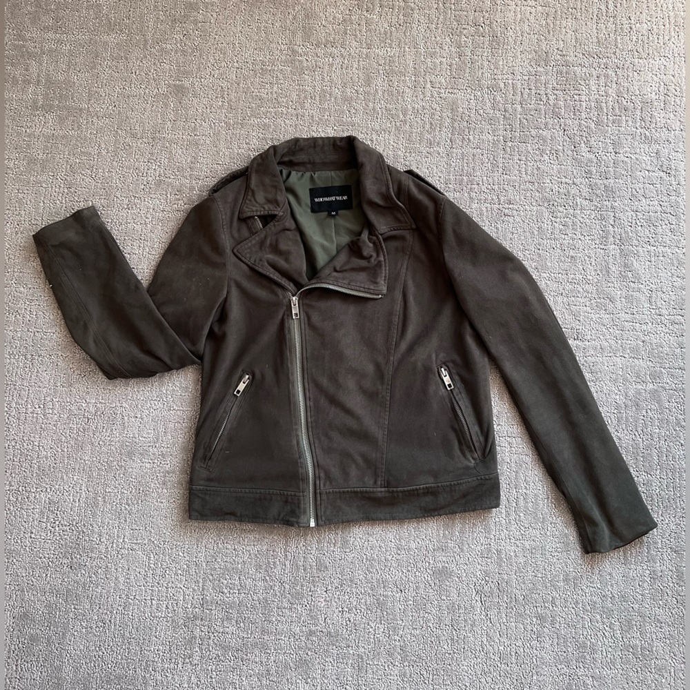 Stylish Olive Green Moto Jacket